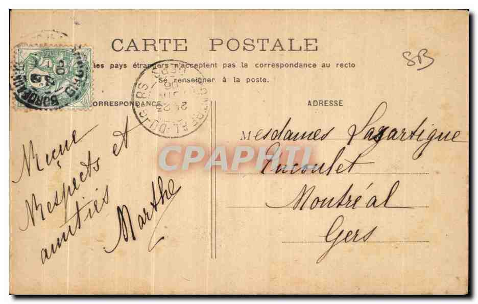 CPA Bordeaux Sainte Marie La Bastide — Verso