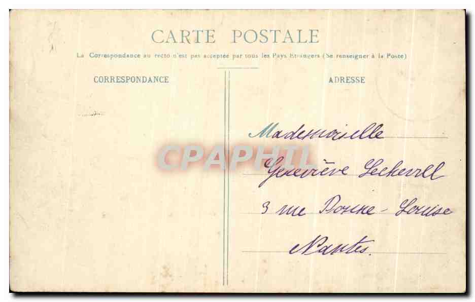 CPA Bordeaux Porte du Palais Attelages — Verso