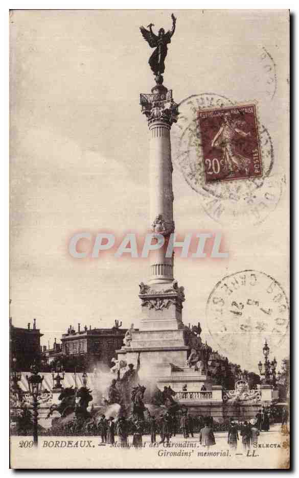 CPA Bordeaux Monument des Girondins Girondins memorial