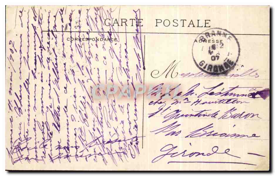 CPA Exposition maritime Internationale de Bordeaux Facade Principale du Grand Palais  — Verso