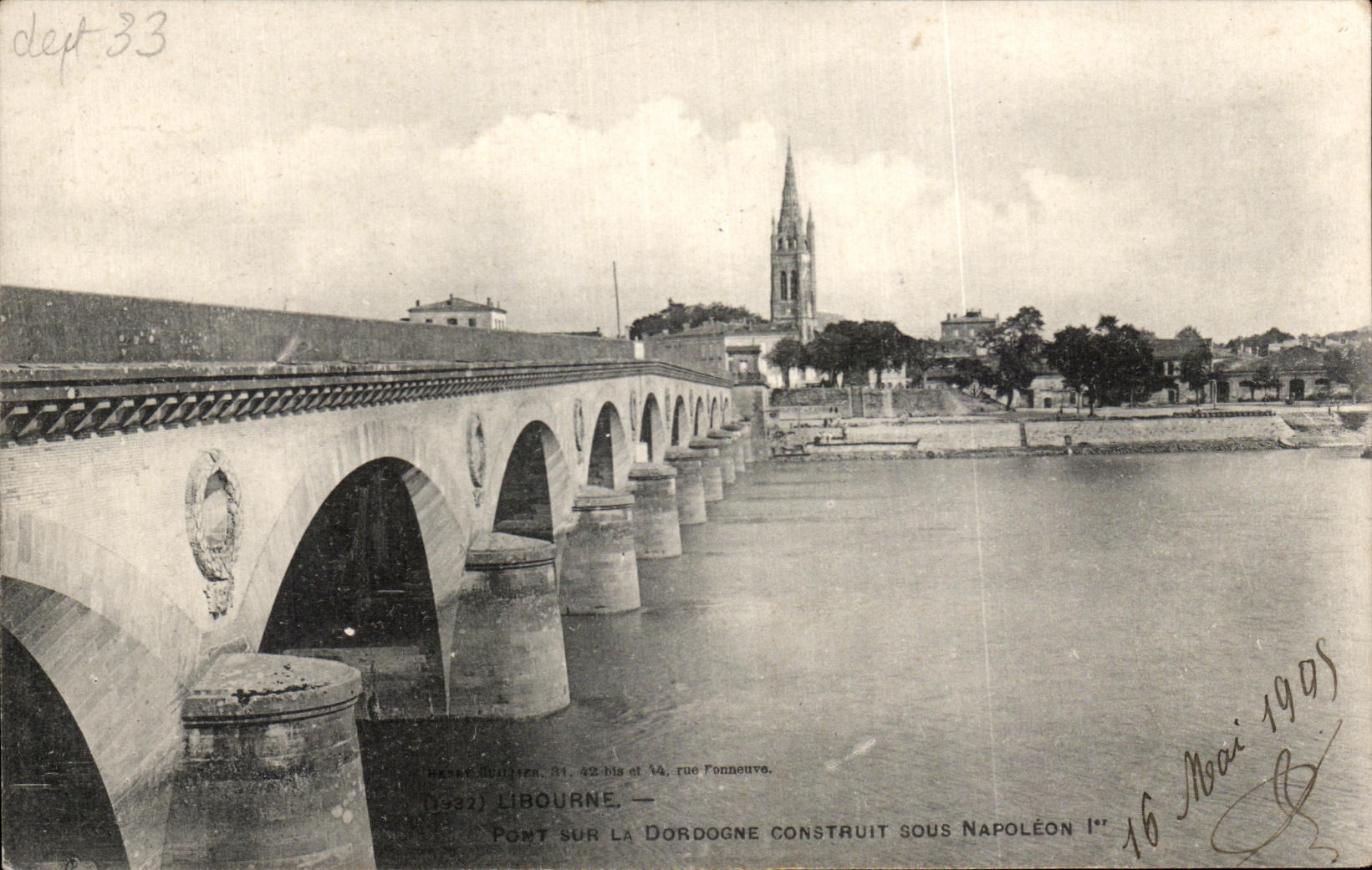 CPA Libourne Pont sur La DorDogne Construit Sous Napoleon 1er