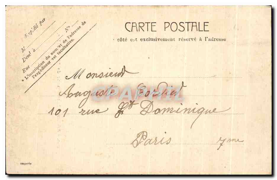 CPA Paris Monument de Meissonier — Rückseite