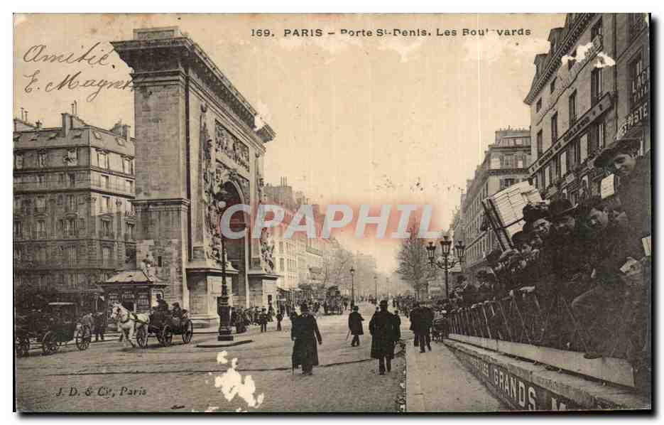 CPA Paris Porte St Denis Les Boulevards