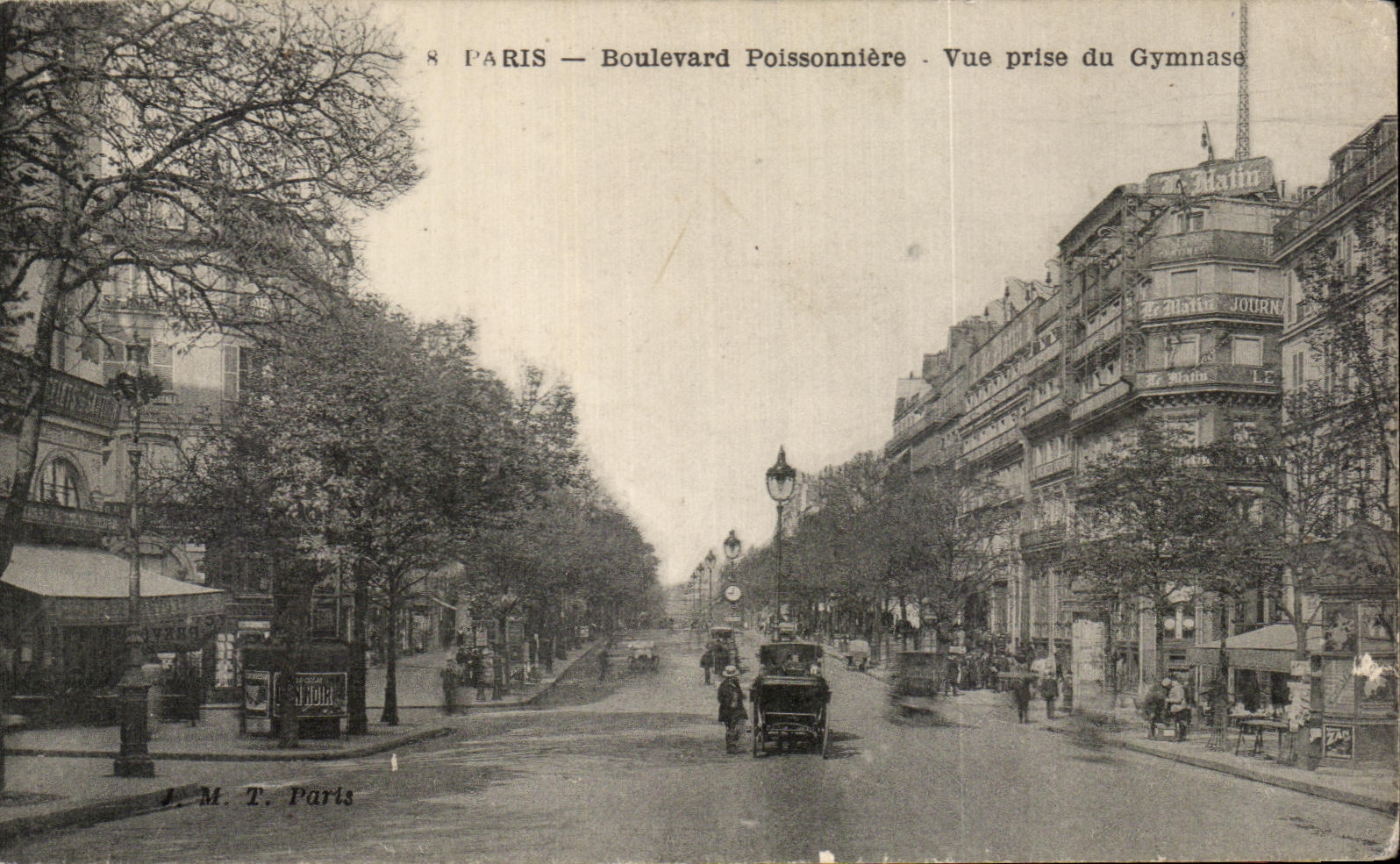 CPA Paris Boulevard Poissonniere vue prise du Gymnase