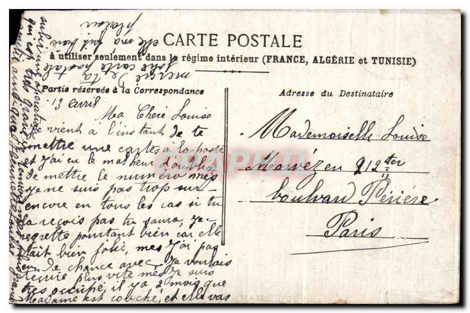 CPA Gare De L Est Paris — Verso