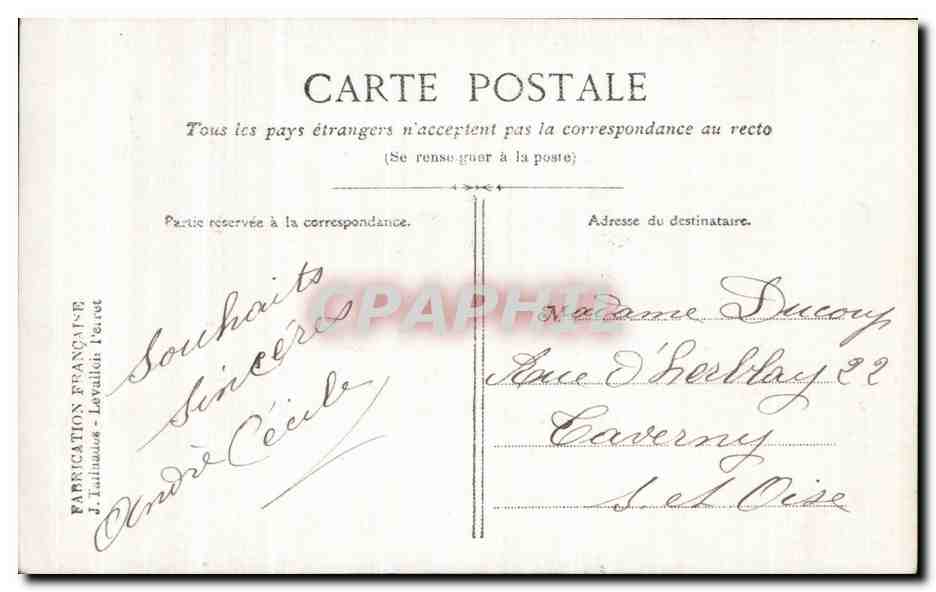 CPA Fantaisie Fleurs Bonne Annee Fer a cheval — Rückseite