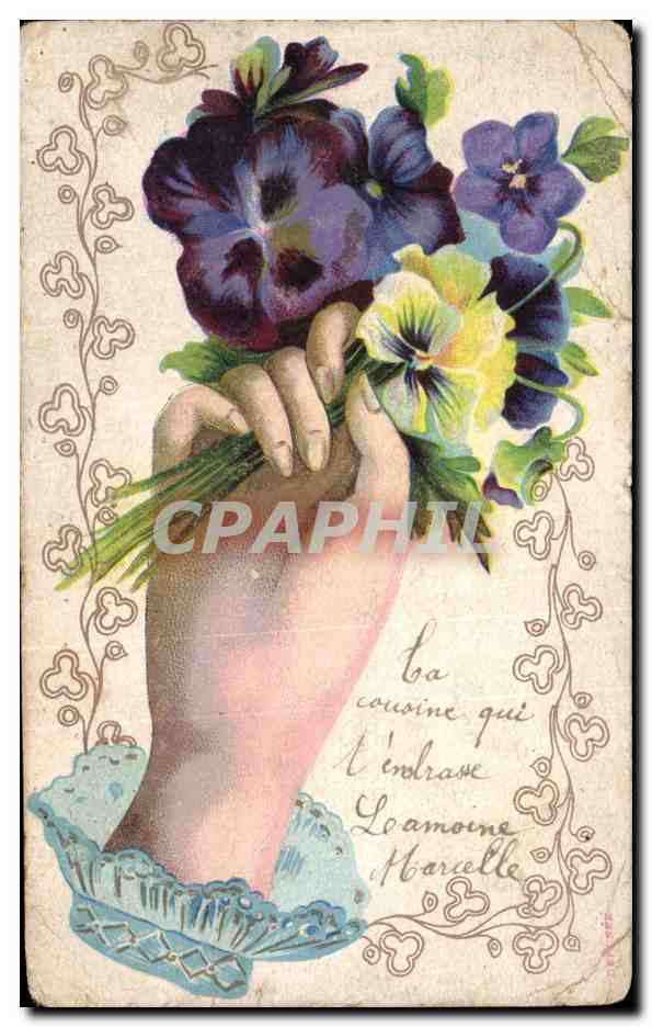CPA Fantaisie Fleurs Main Hand