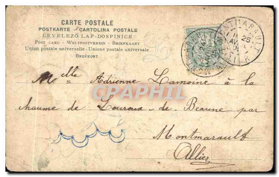 CPA Fantaisie Fleurs Main Hand — Verso