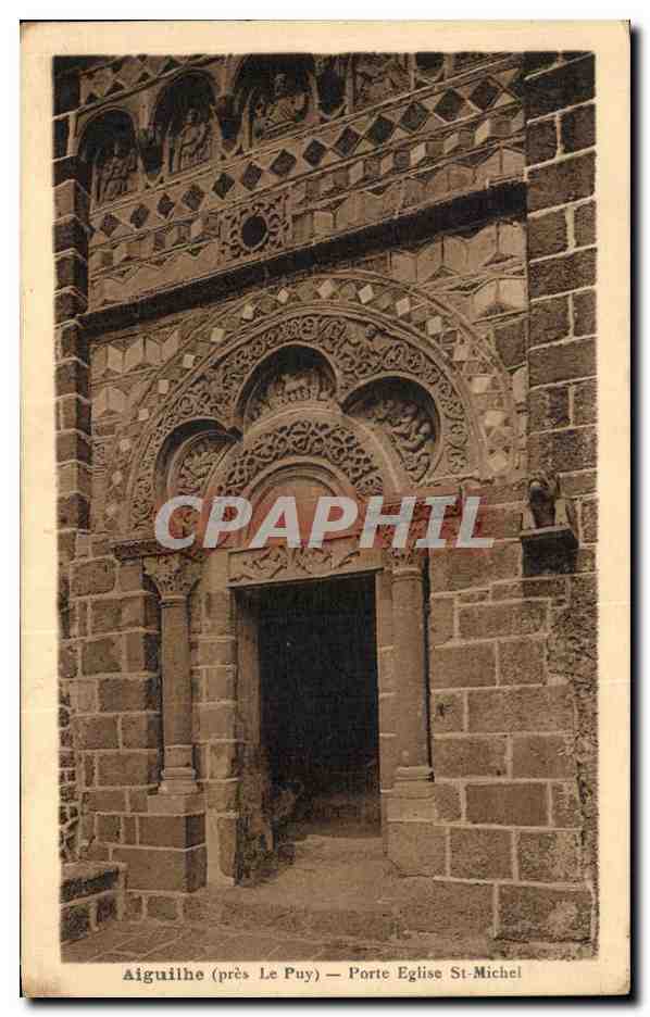 CPA Aiguilhe (pres Le Puy) Porte Eglise St Michel