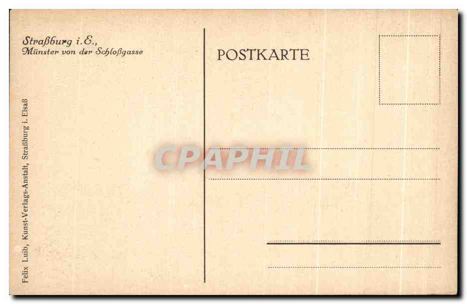 CPA Stassburg i E Munuster von der Schlosgasse — Verso