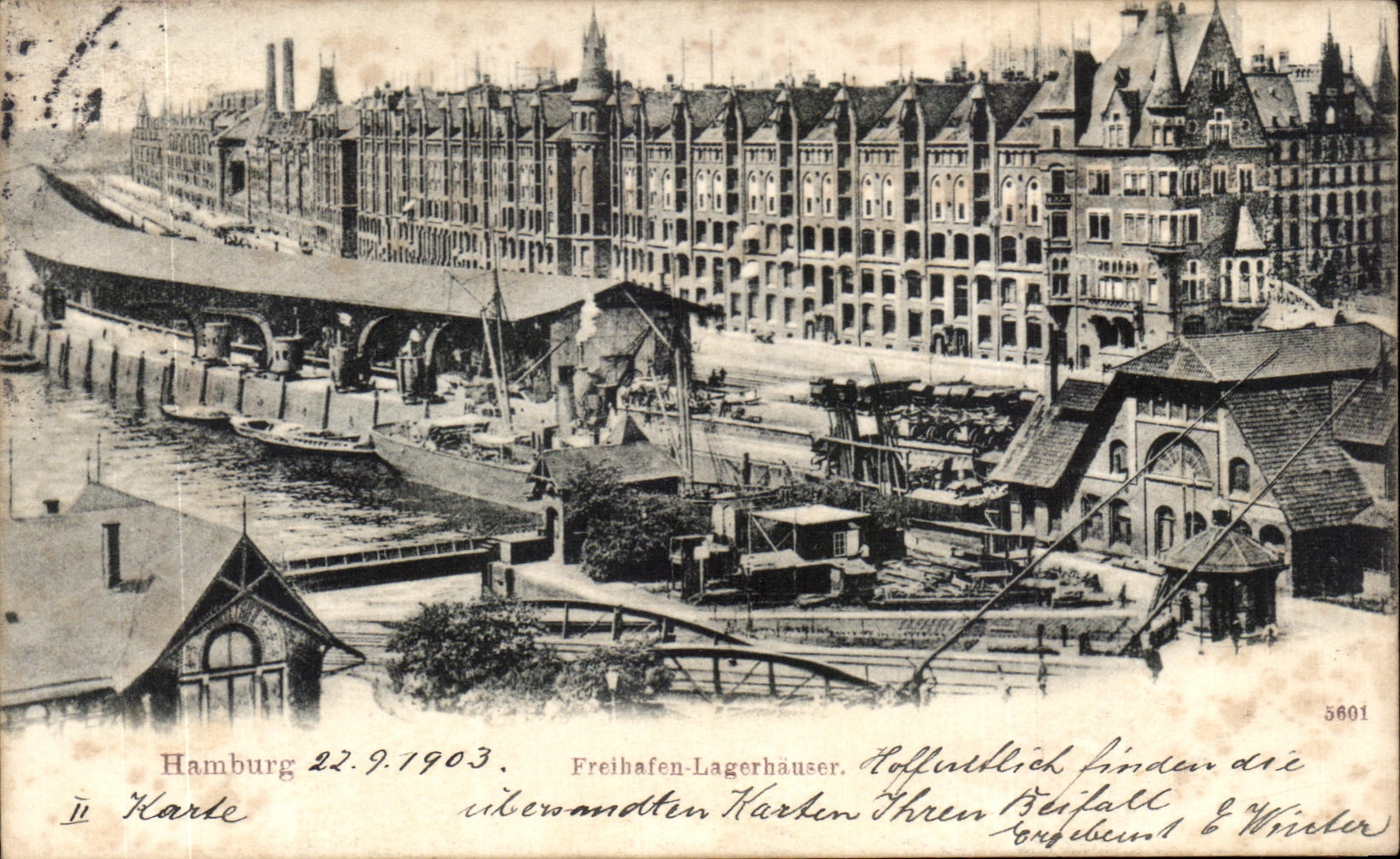 CPA Hamburg Frelhafen Lagerhauser Port 