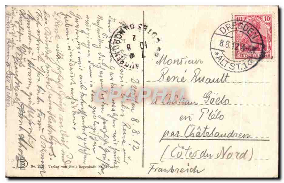CPA Dresden Kgl Grosser Garten Palmengrup — Back