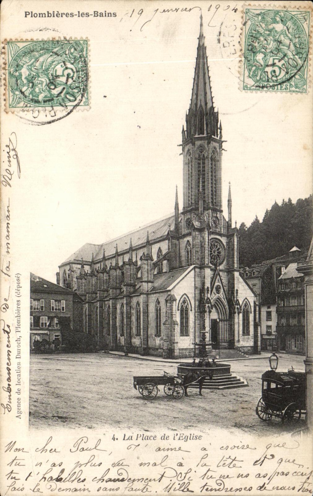 CPA Plombieres les Bains La Place de l Eglise