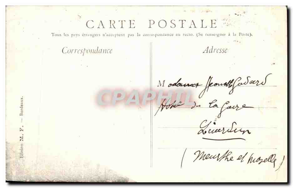 CPA Bordeaux Vue generale prise de la Tour Saint Michel Bateaux — Verso