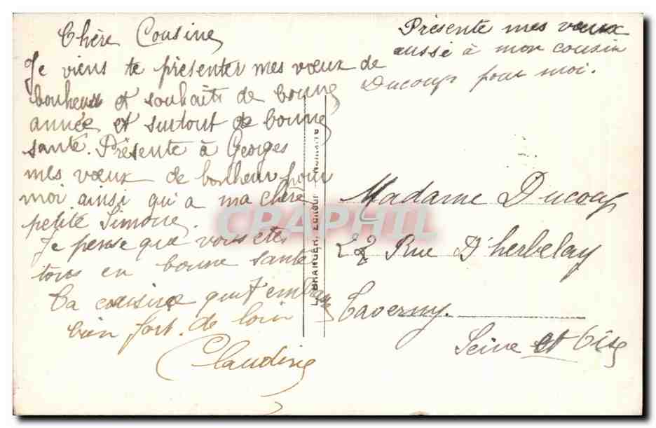 CPA Fantaisie Fleurs Sapin — Rückseite