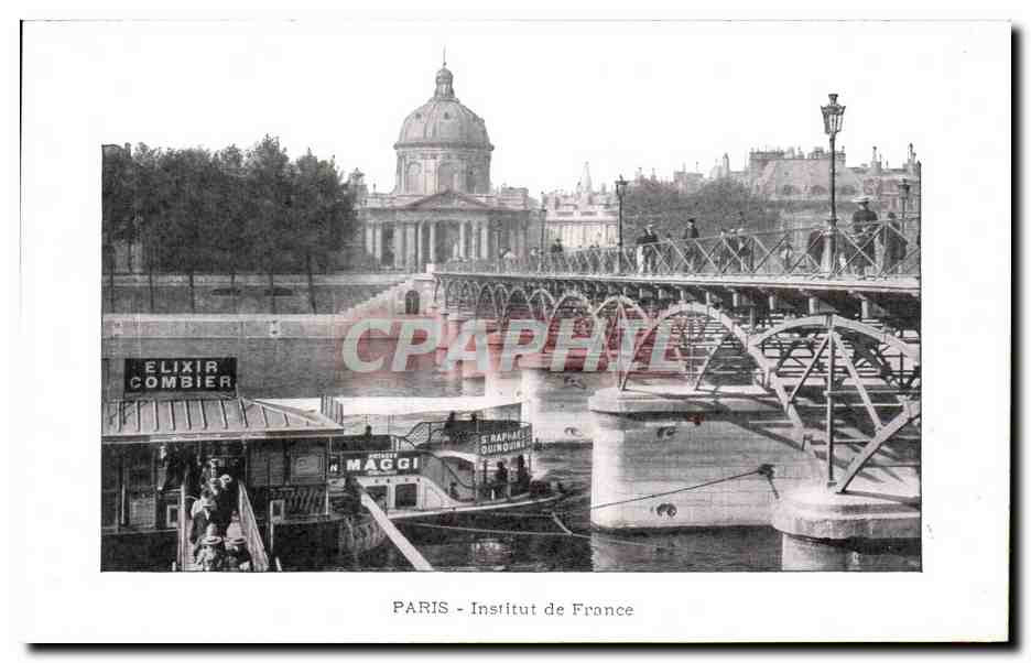 CPA Paris Institut de France Peniche Publicite Elixir Combier Maggi