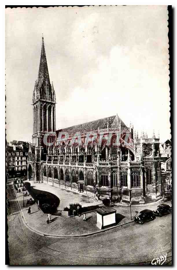 CPSM Caen (Calvados) Cathedrale Saint Pierre La fleche dentetee et ajcuree est un chef d Ceuvre de l Architecture