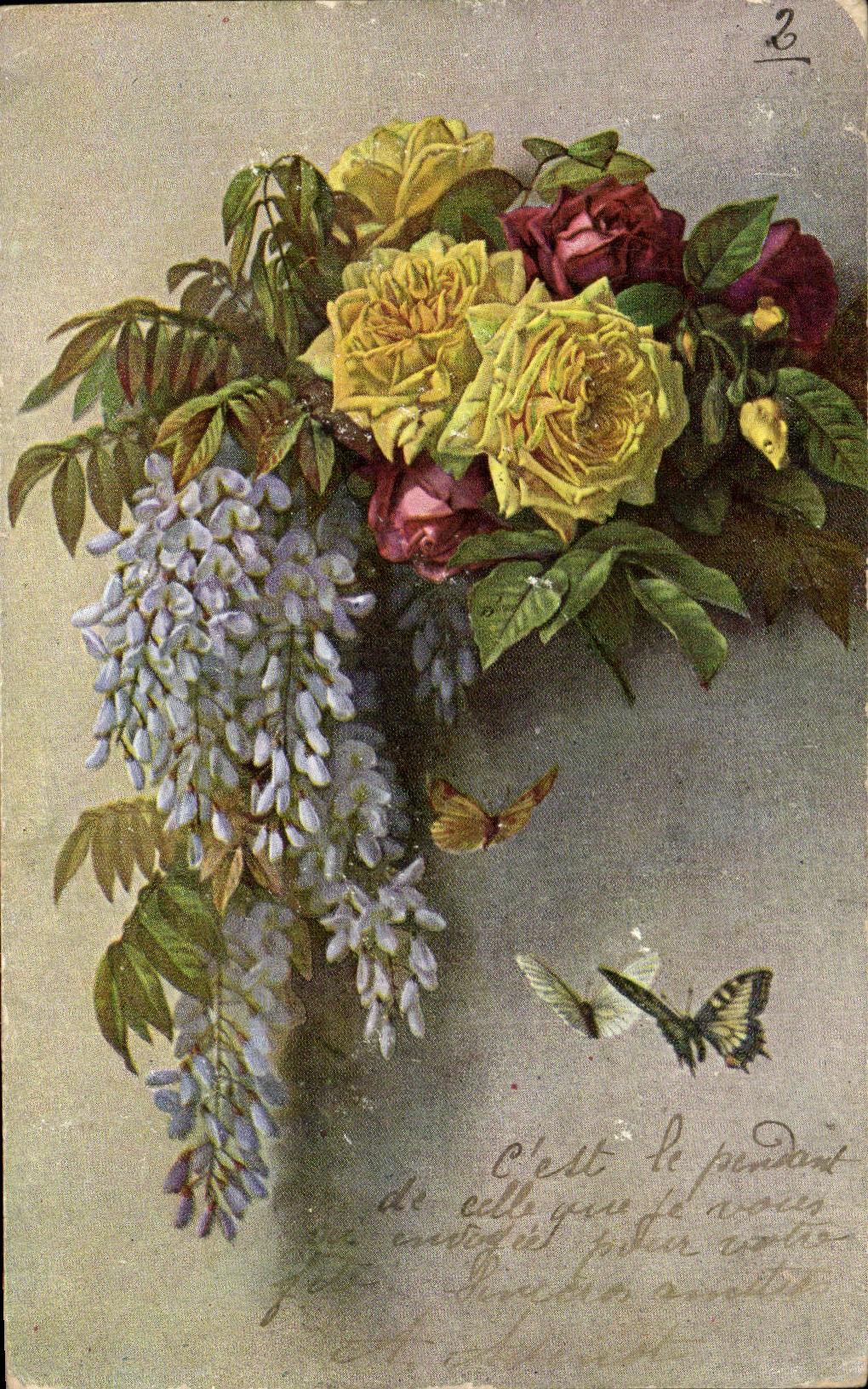 CPA Fantaisie Papillons Butterfly