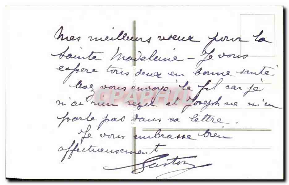 CPA Fantaisie Fleurs Bonne et heureuse fete — Verso