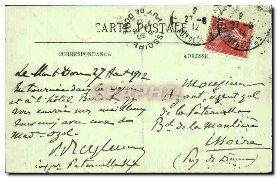 CPA Le mont dore Les cheminees du diable et la vallee du mont dore — Verso