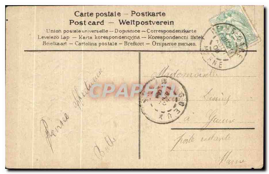 CPA Fantaisie Fleurs Bon Souvenir — Rückseite