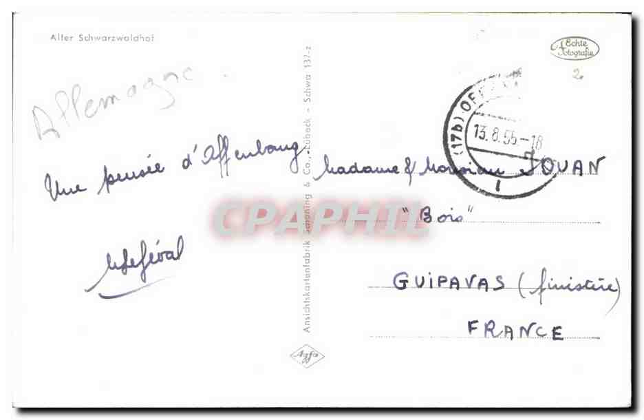 CPA Alter Schwarzwaldhof Attelage Boeufs — Rückseite