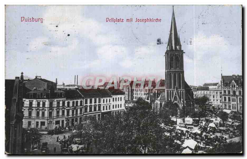 CPA Duisburg Dellplatz mil Josephkirche
