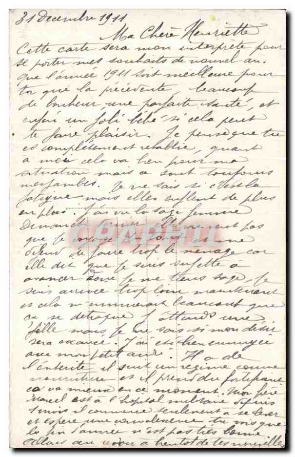 CPA Fantaisie Fleurs Femme Bonne Annee — Rückseite