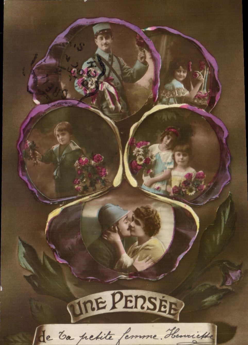 Une Pensée — de la petite femme Henriette — éditeur Henriette, n° de série non visible