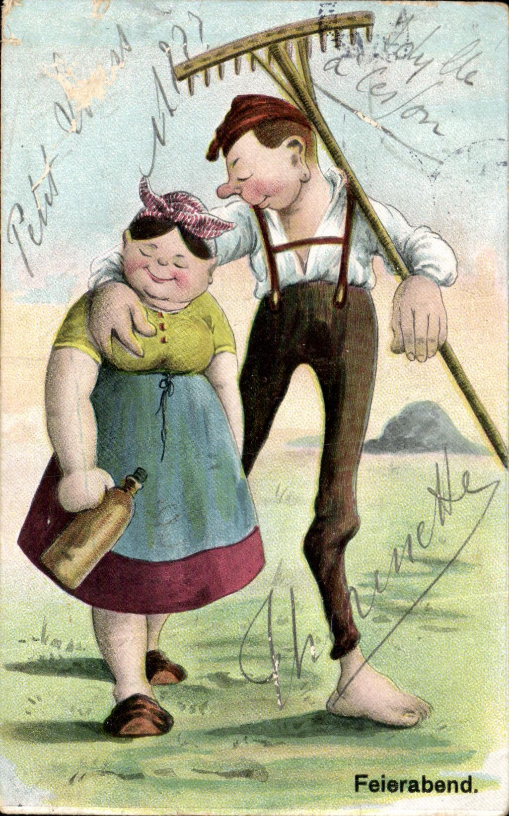 CPA Feierabend Folklore Humour 