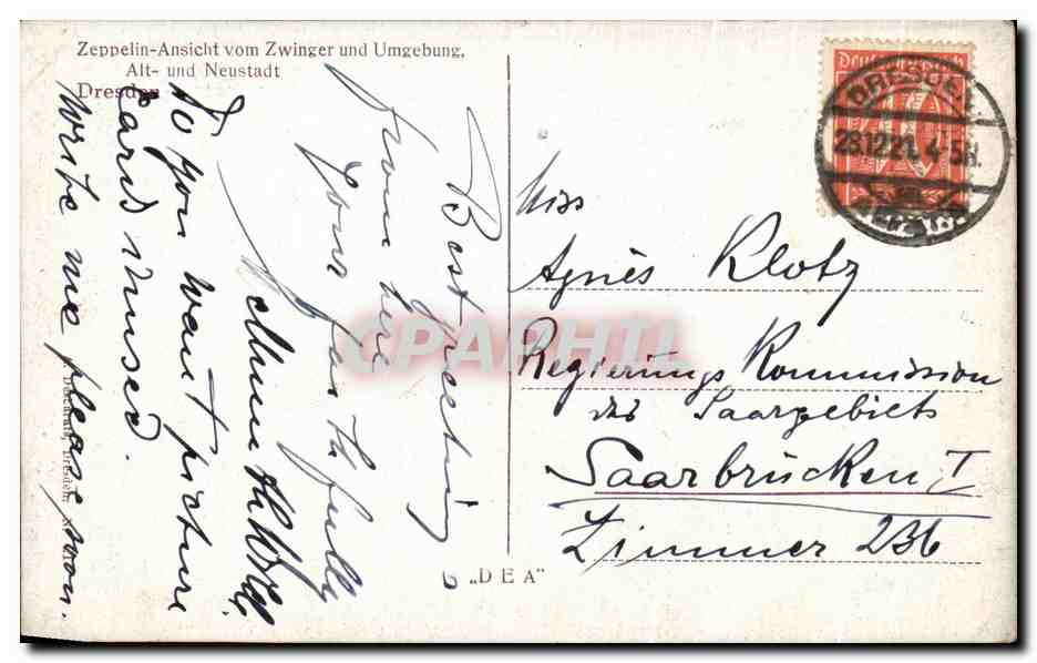 CPA Zeppelin Ansicht Vom Zwinger und Umgebung Alt und Neustadt Dresder Dresden — Back