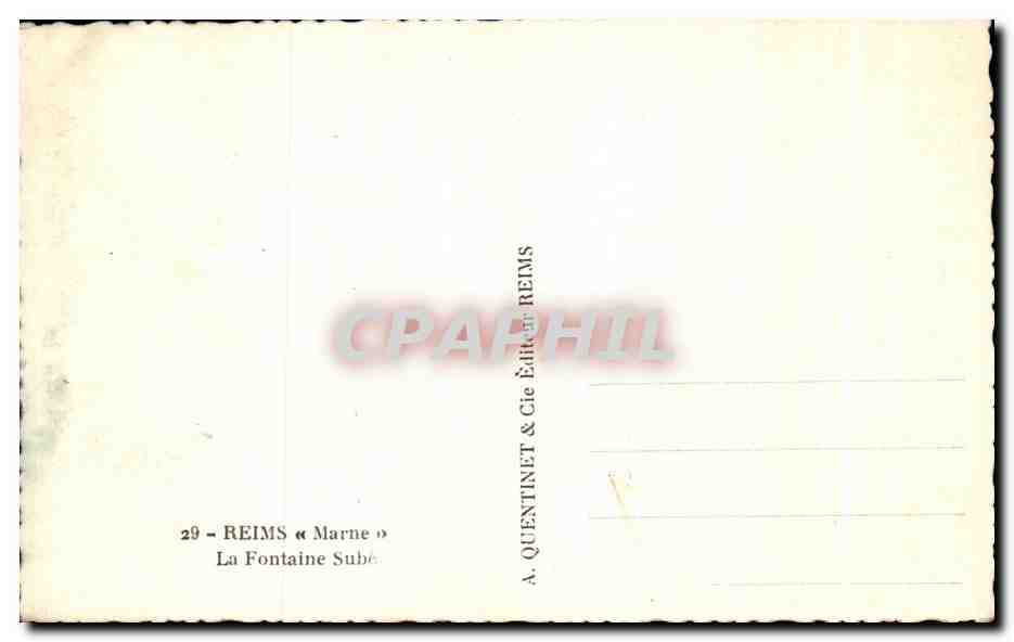 CPA Reims la Fontaine sube — Verso