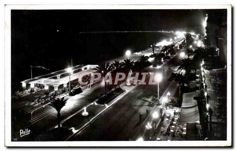 CPA Nice La Nuit La Promenade Des Anglais