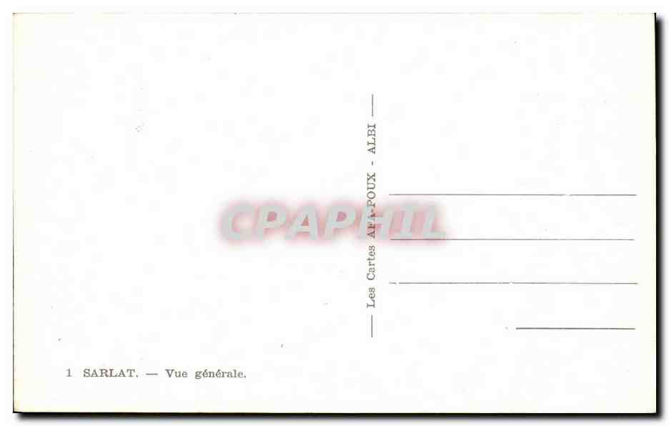 CPA Sarlat Vue Generale — Rückseite
