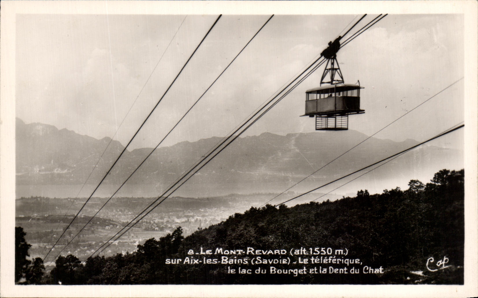 CPA Le Mont Revard Sur Aix Les Bians Le Teleferique Le lac du Bourget et la dent du chat 