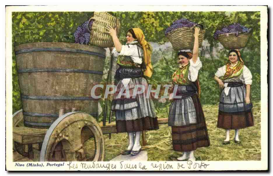 CPA Nie Portugal Les vendanges dans la region de porto Femmes 