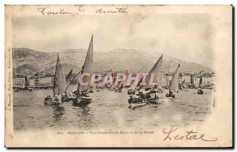 Toulon — Vue Générale du Quai et de la Darse — A. Boucquill, Photo-Éditeur, Toulon-sur-Mer, n°663