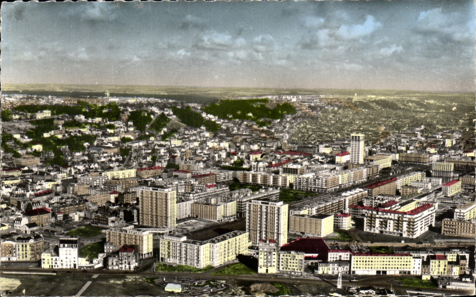 CPA Le Havre Vue Aerienne Generale De La Ville avenue Foch Porte Oceane et tour de l'hotel de ville
