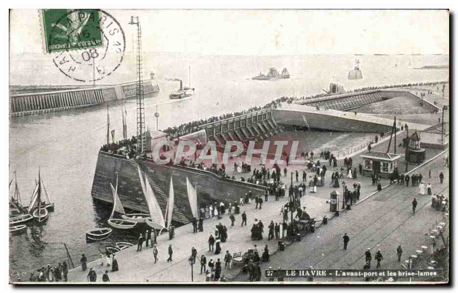 CPA Le Havre L'avant Port Et Les Brise Lames