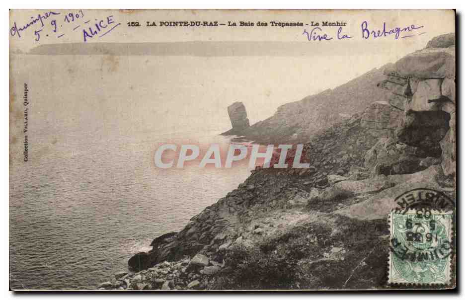 CPA La Pointe Du Raz La Baie Des Trepasses Le Menhir