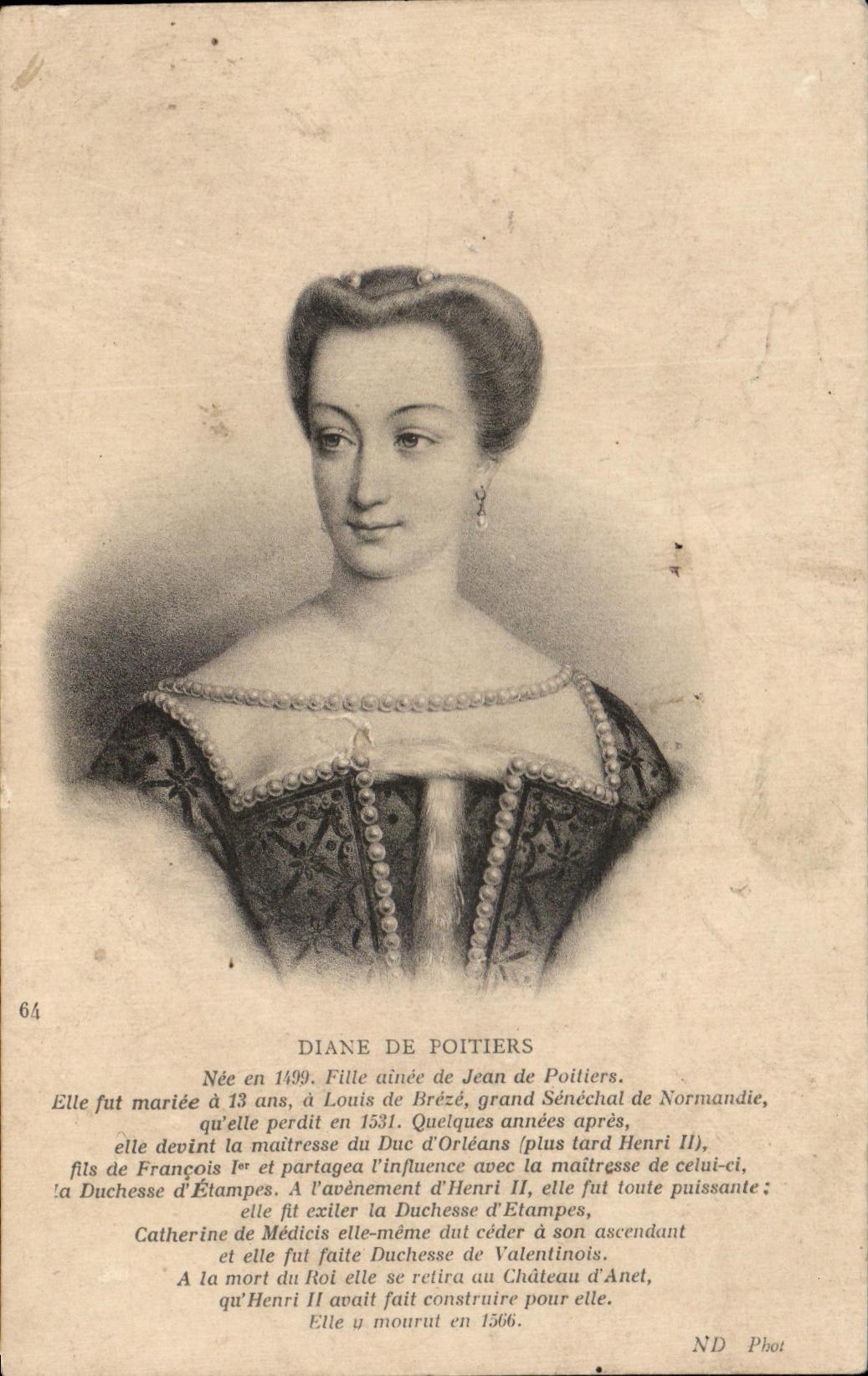 CPA Diane De Poitiers Nee En Fille ainee De Jean De Poitiers