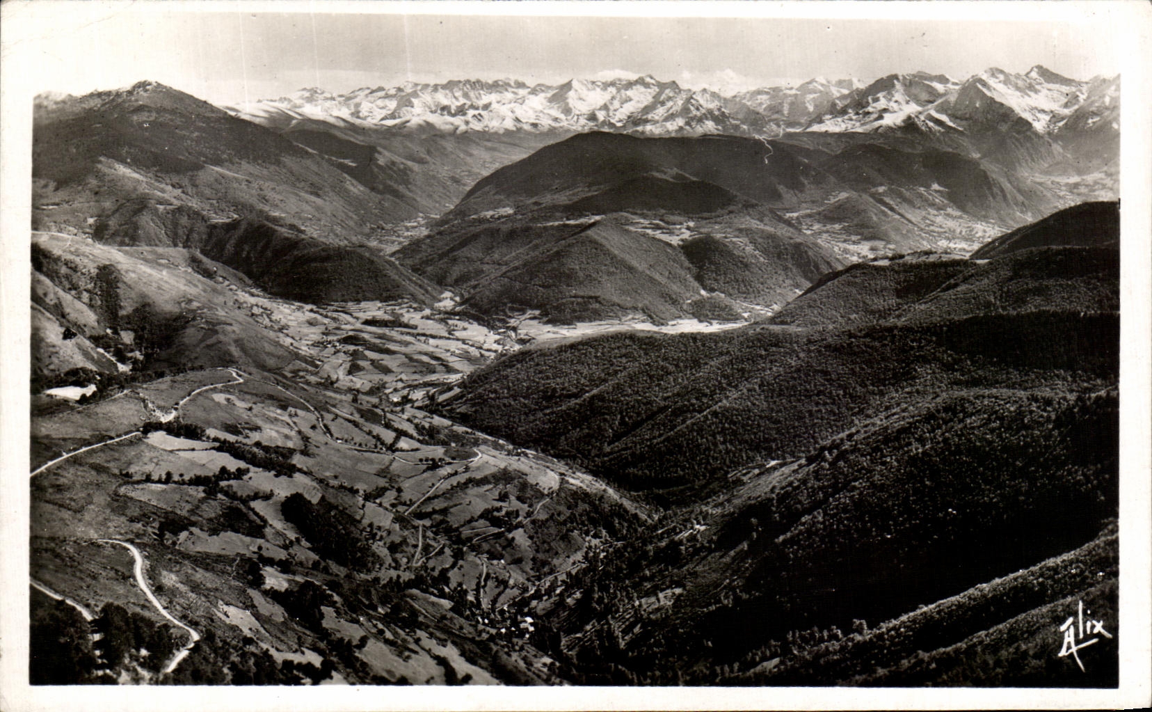 Vue sur la Vallée d'Aure — Col d'Aspin — Éd. ALIX