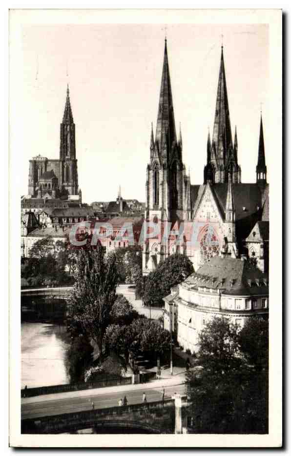 CPA Strasbourg Cathedrale et Eglise St Paul