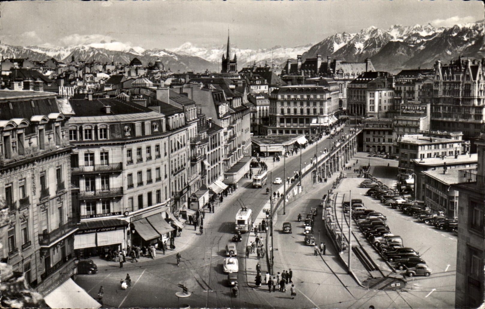 CPA Lausanne Le Grand Pont et les Alpes