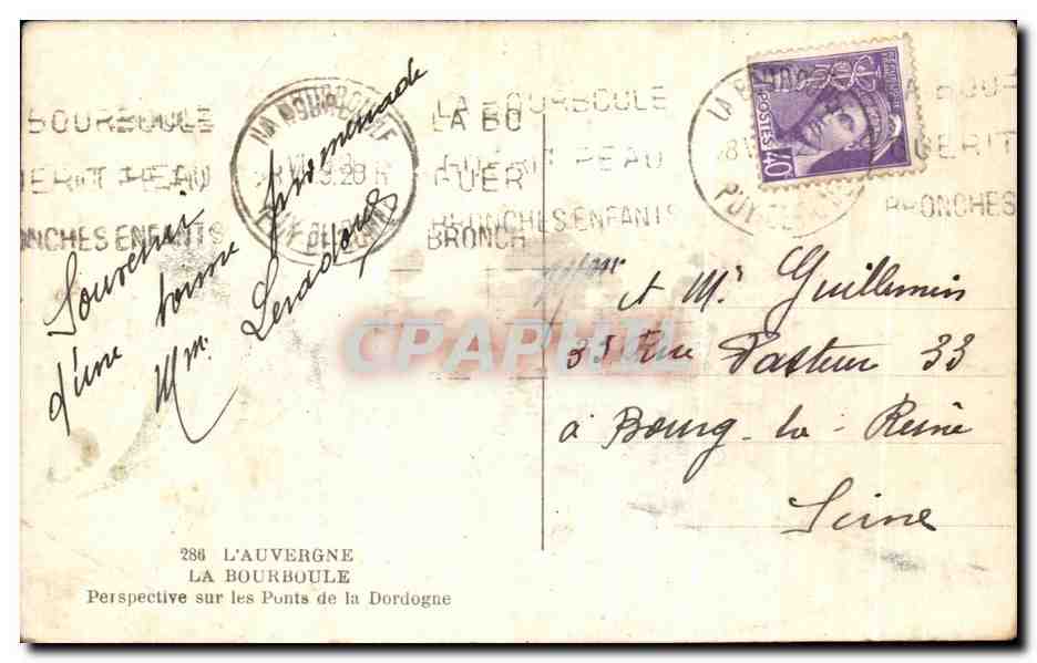 La Bourboule — Perspective sur les Ponts de la Dordogne — Gd.O — Rückseite