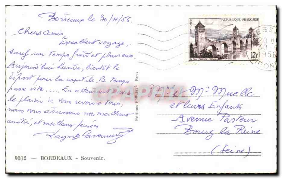 CPA Souvenir De Bordeaux — Verso