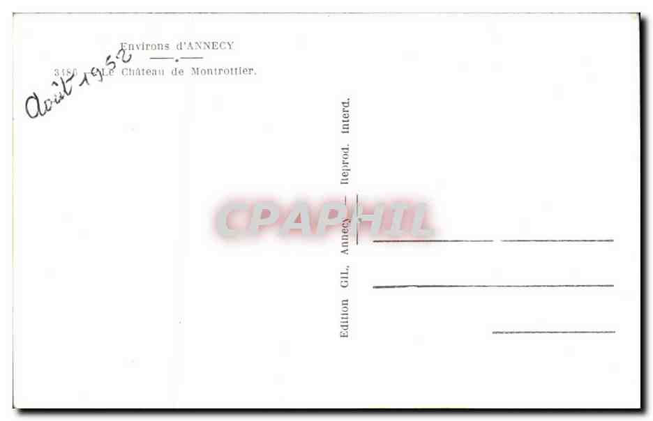 Castillo de Montrottier — Entorno de Annecy — Edición GIL, Annecy — Reverso