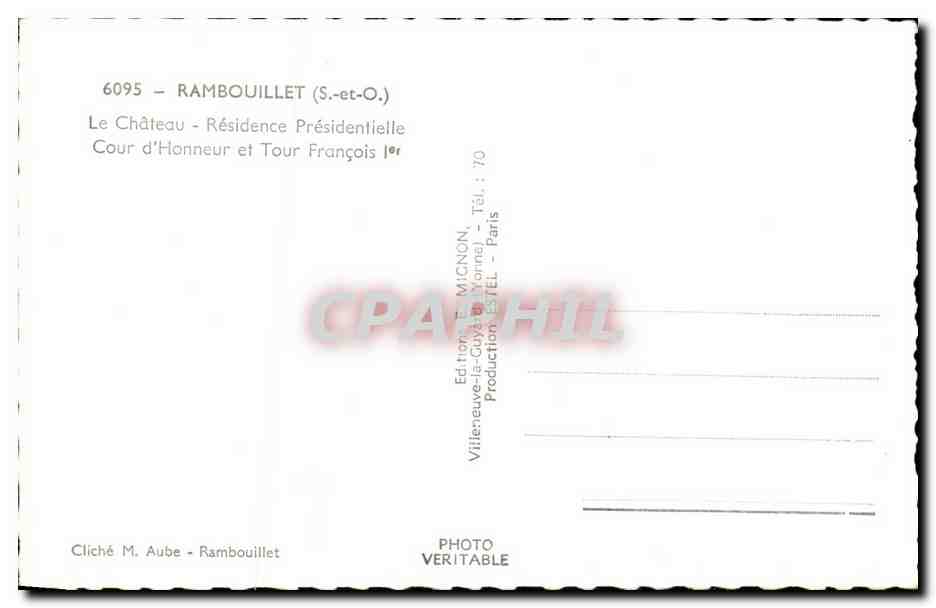 Château de Rambouillet — Résidence Présidentielle — Édition Mignon — Verso