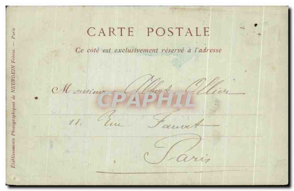 La Faval — Vue Générale prise du Jardin des Plantes — Éditeur : Établissements Photographiques de Neurdein Frères, Paris — Rückseite