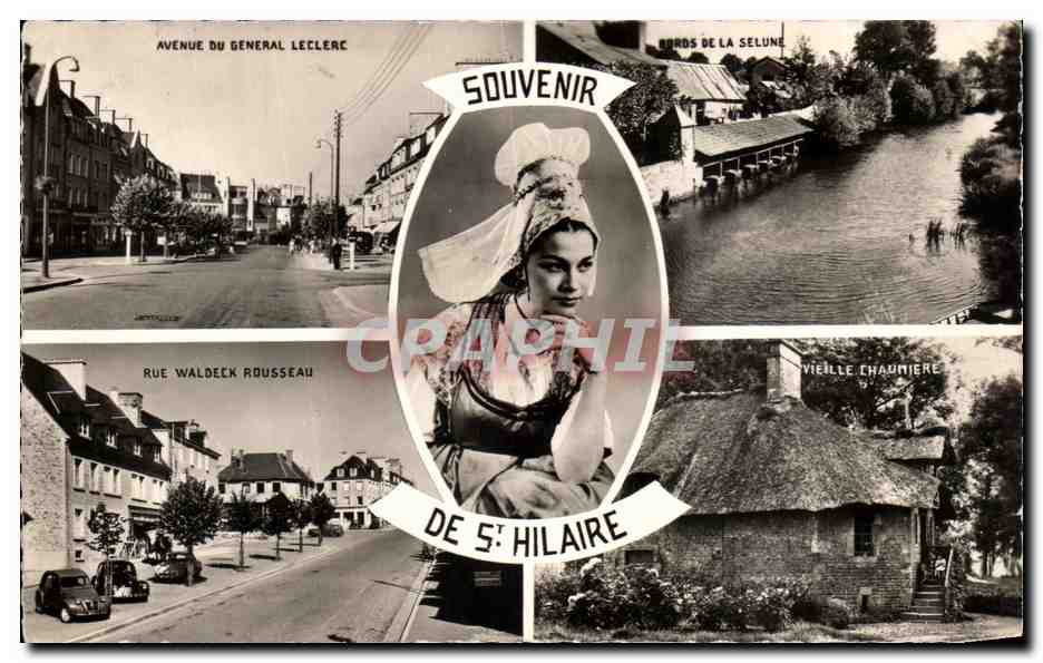 CPA Souvenir De St Hilaire Waldeck Rousseau General Leclerc Selune Vieille chaumiere